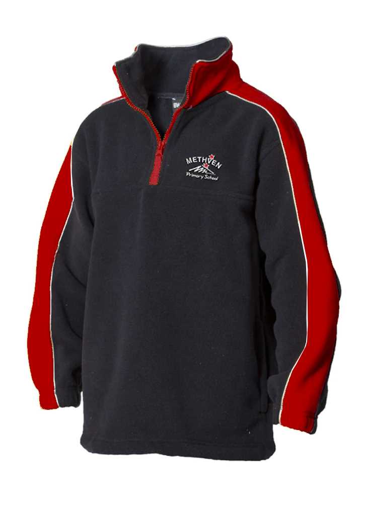 Methven Primary Polar Fleece Black/Red/White